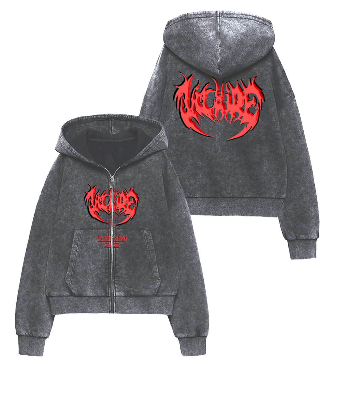 Vicaire Arcane Essentials Hoodie [Shadow Gray/ Scarlet Red]