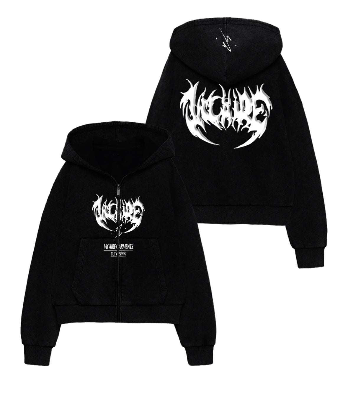 Vicaire Arcane Essentials Hoodie [Jet Black/ White]