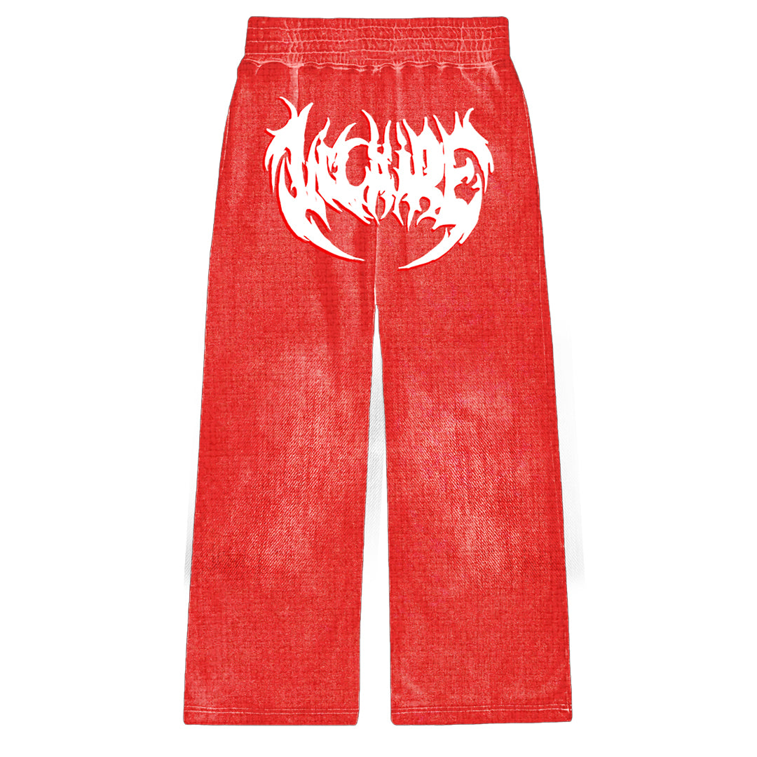 "ARCANE" [SCARLET/ OMBRÉ RED] TRACK PANTS