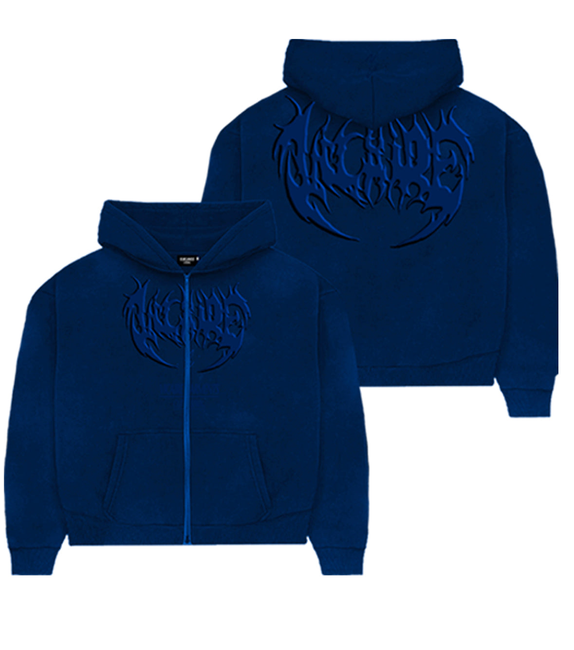 "ARCANE" BLUE ZIP UP HOODIE