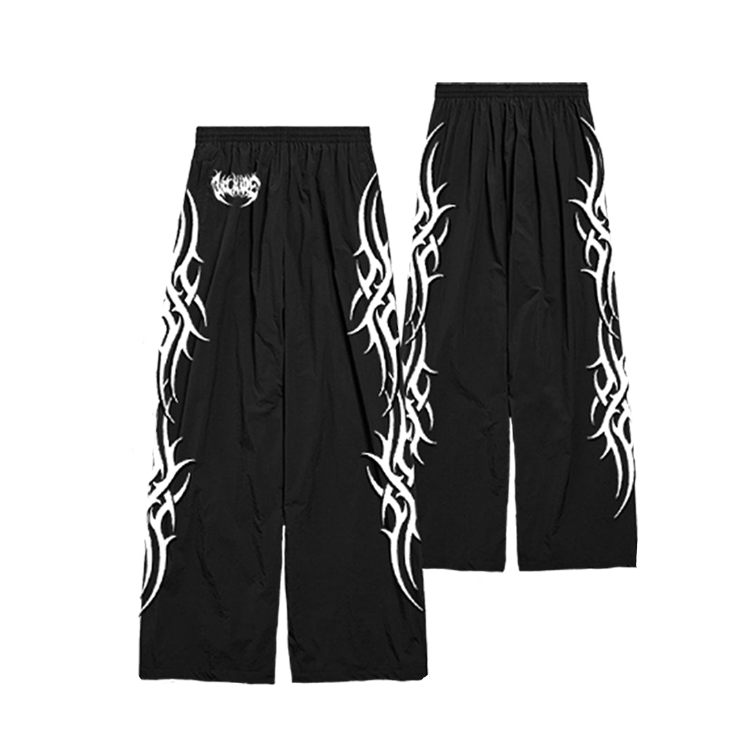 "ARCANE" NYLON TRACKSUIT PANTS [BLACK/MULTICOLOR]